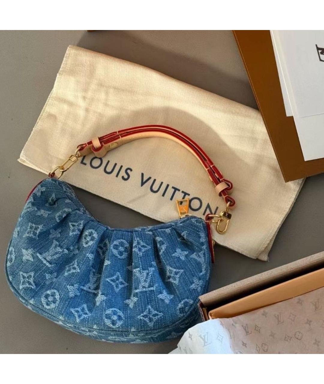 LOUIS VUITTON Синяя деним сумка с короткими ручками, фото 2