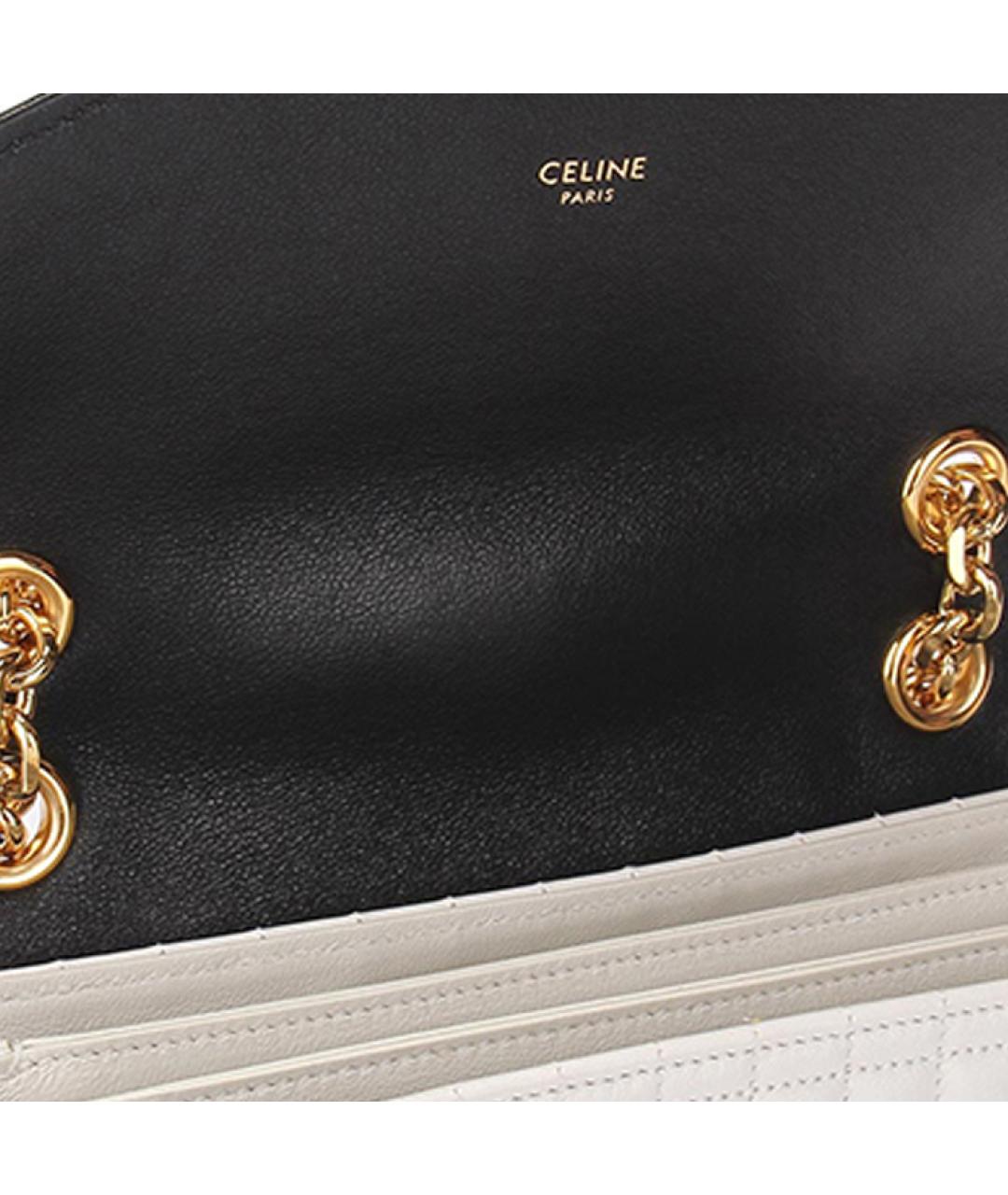 CELINE Белая кожаная сумка через плечо, фото 7