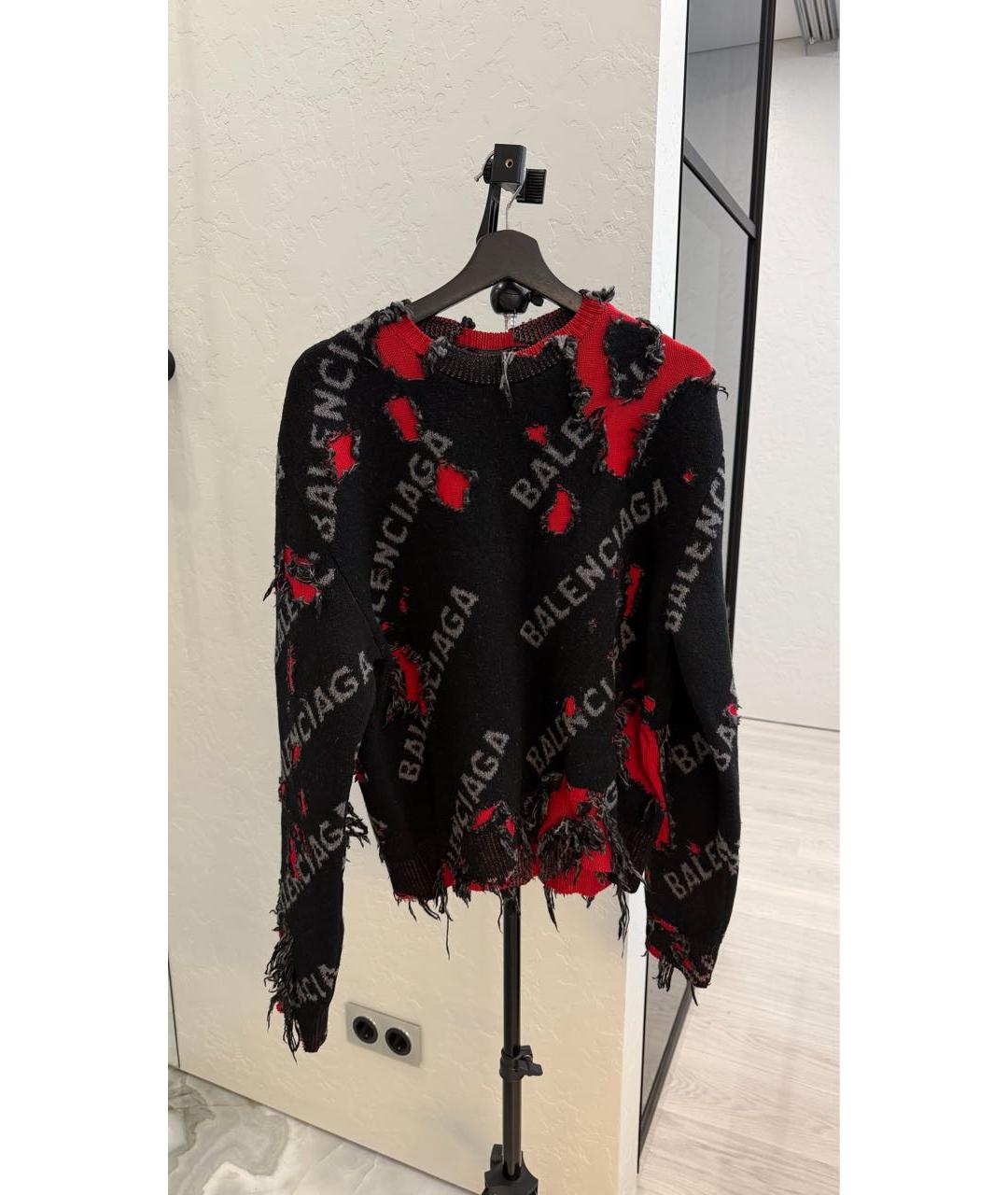 BALENCIAGA Черный шерстяной джемпер / свитер, фото 2