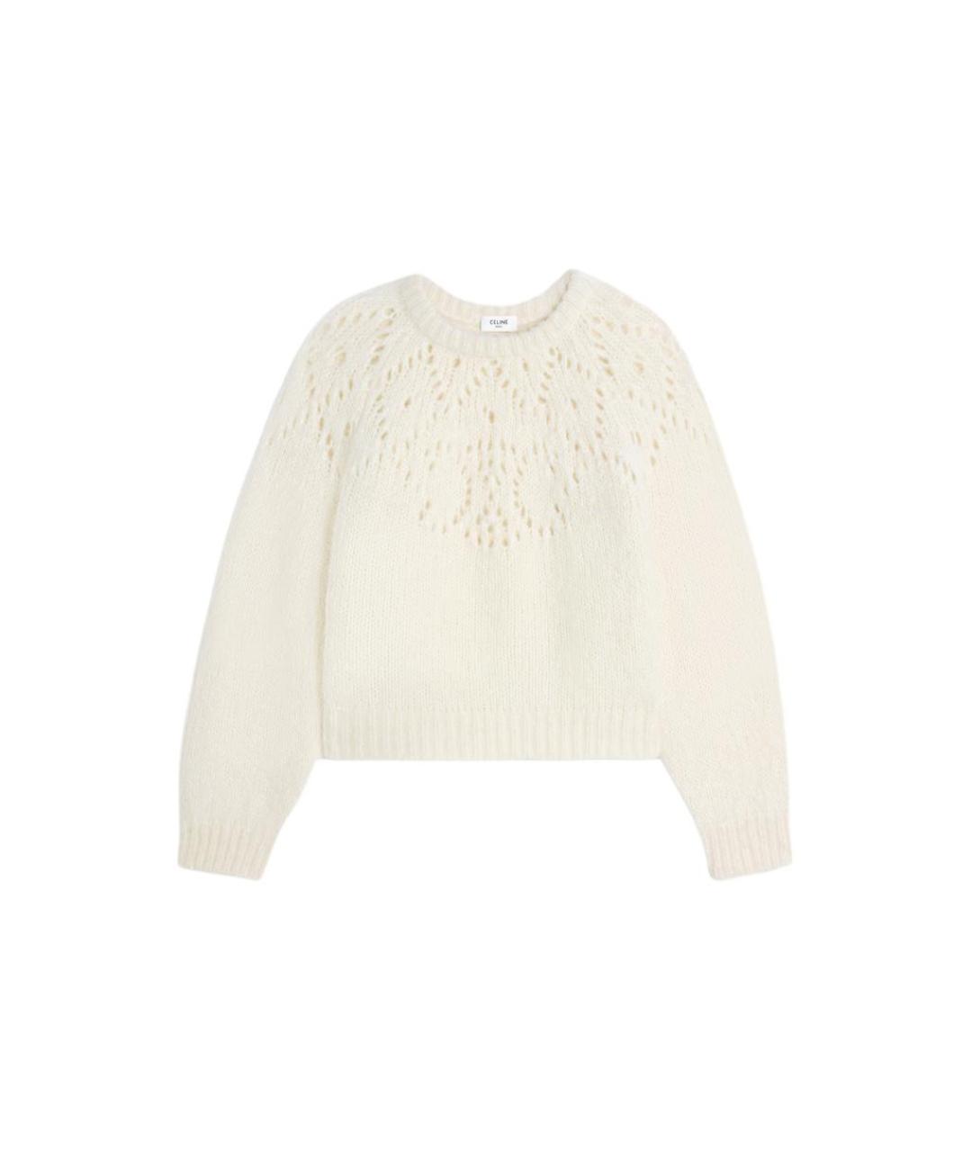 CELINE Белый шерстяной джемпер / свитер, фото 1