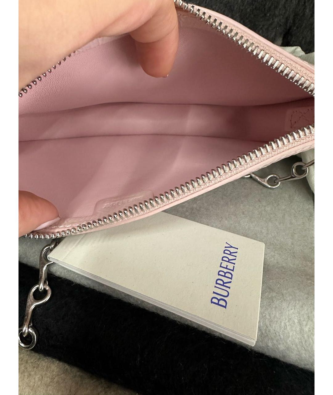 BURBERRY Розовая сумка через плечо из лакированной кожи, фото 6