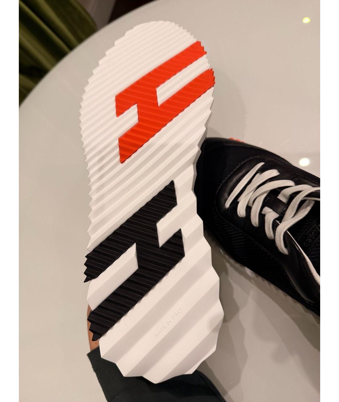 HERMES Черные кожаные низкие кроссовки / кеды, фото 3