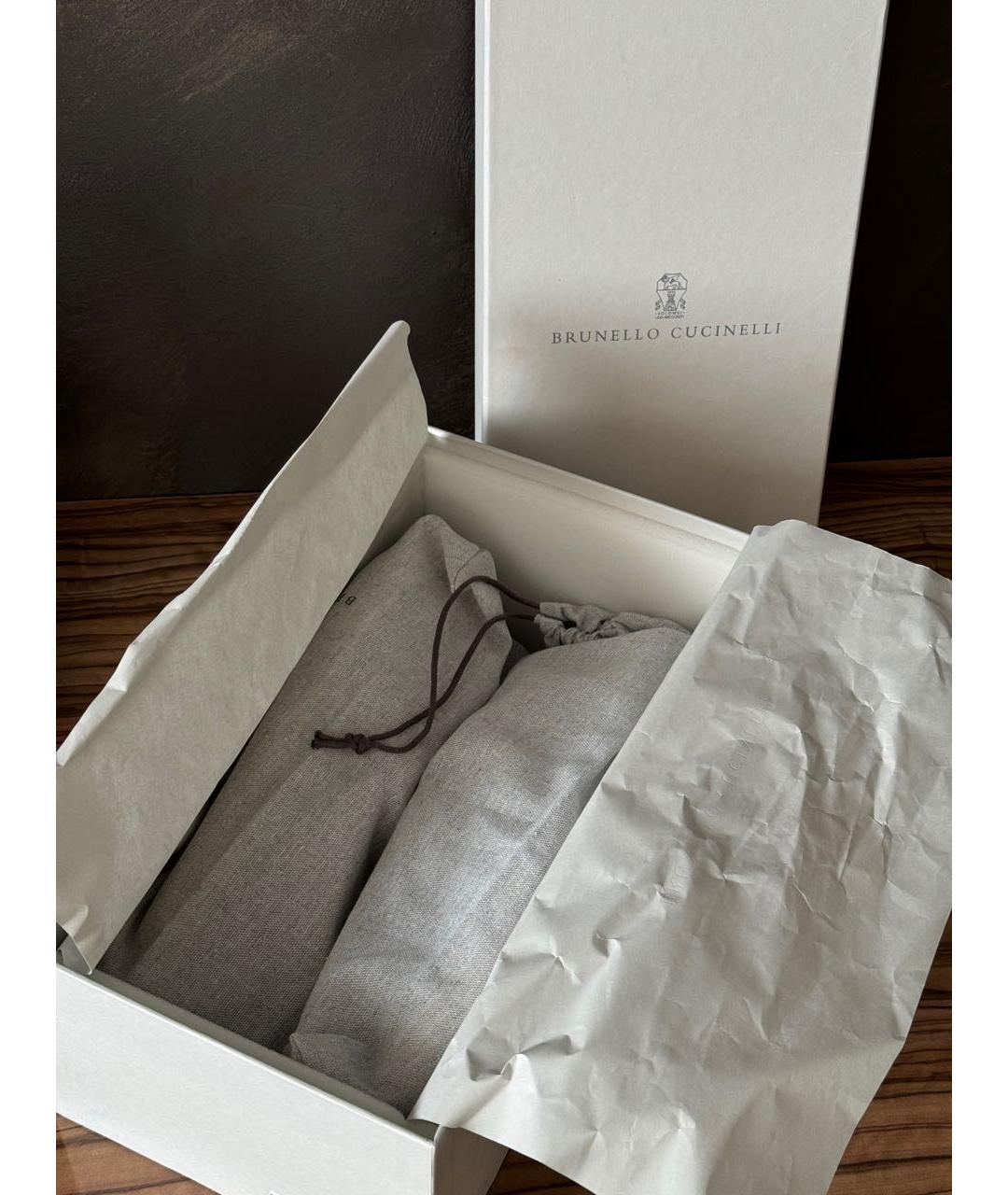 BRUNELLO CUCINELLI Серые замшевые лоферы, фото 6