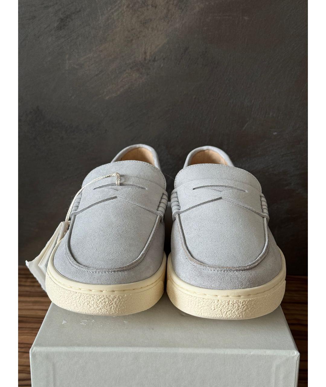 BRUNELLO CUCINELLI Серые замшевые лоферы, фото 2