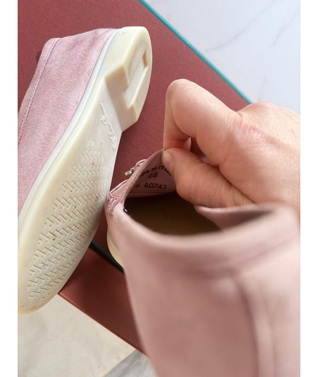 LORO PIANA Розовые замшевые лоферы и мокасины, фото 5
