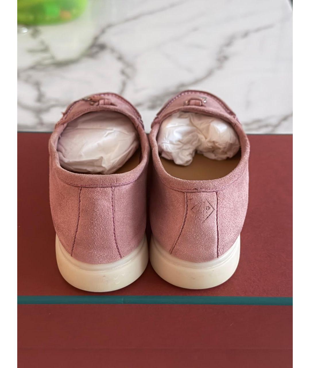 LORO PIANA Розовые замшевые лоферы и мокасины, фото 4
