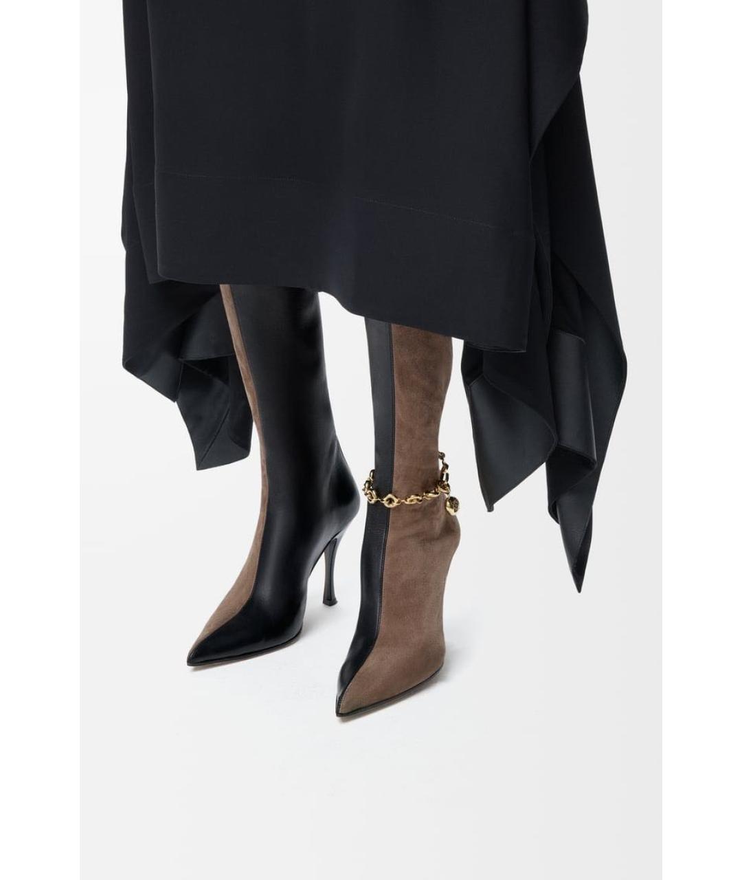 LOEWE Коричневые кожаные сапоги, фото 2