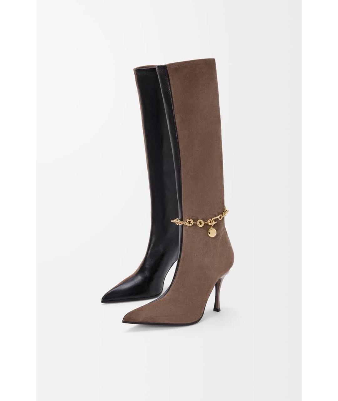 LOEWE Коричневые кожаные сапоги, фото 3