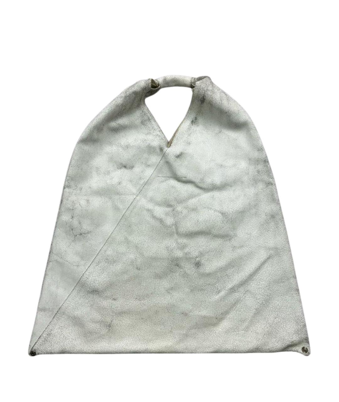 MM6 MAISON MARGIELA Белая кожаная сумка тоут, фото 1