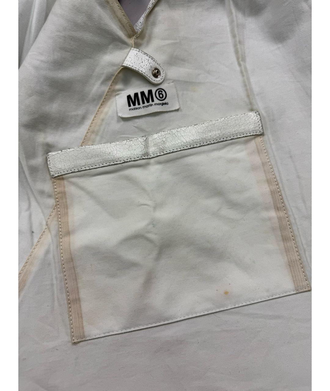 MM6 MAISON MARGIELA Белая кожаная сумка тоут, фото 6