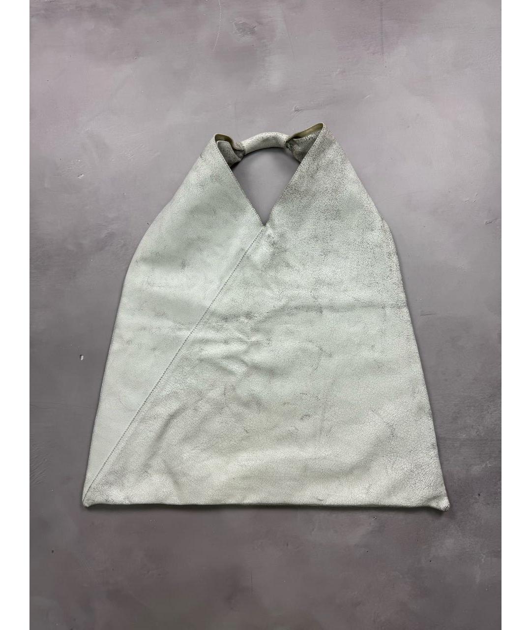 MM6 MAISON MARGIELA Белая кожаная сумка тоут, фото 2