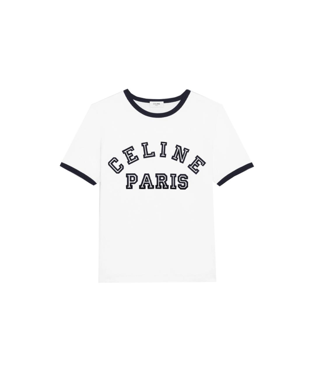 CELINE Белая хлопковая футболка, фото 1