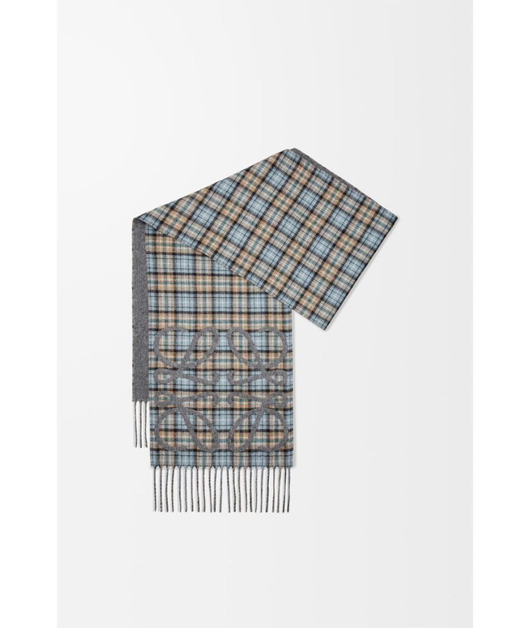 LOEWE Голубой кашемировый шарф, фото 4