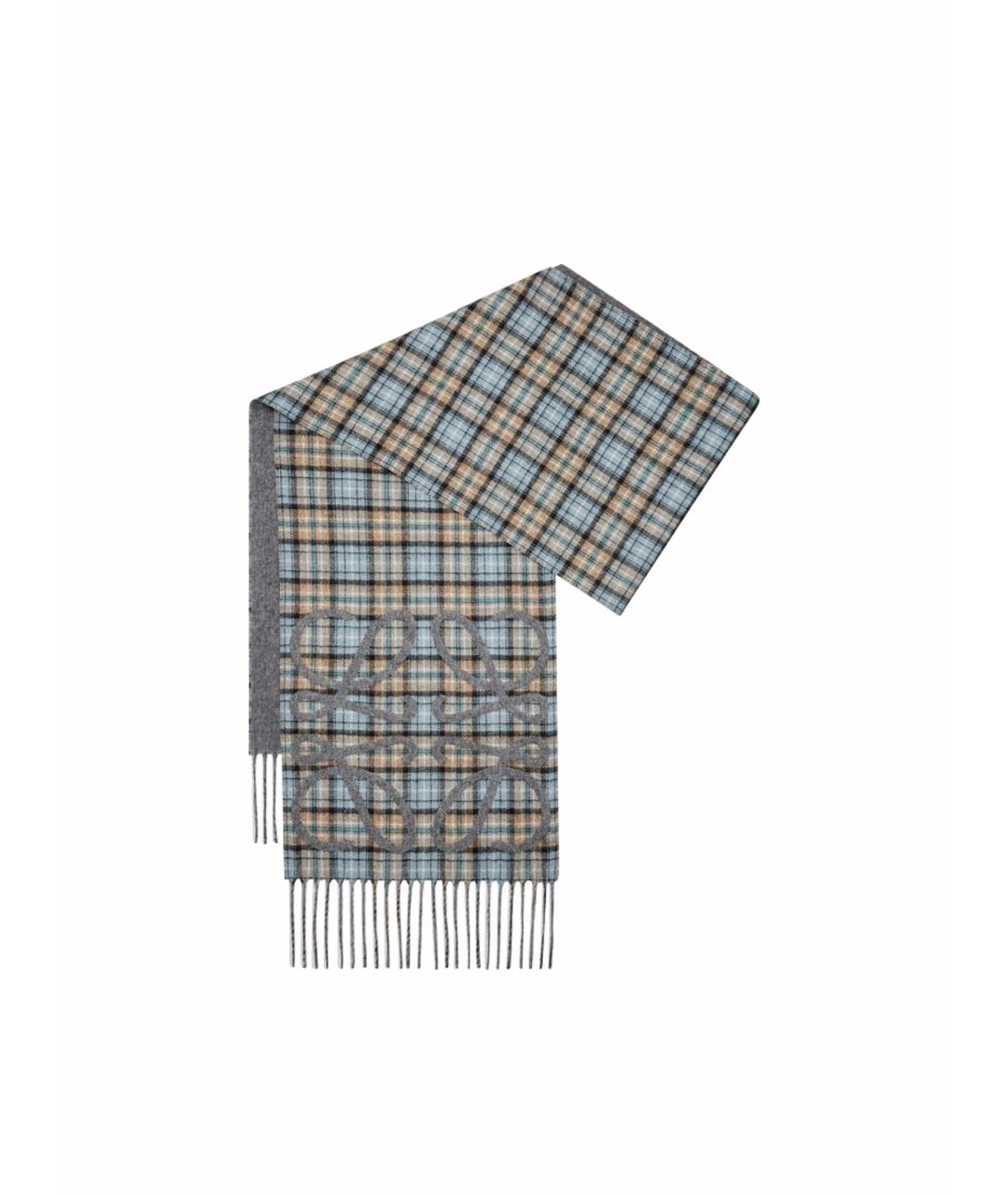 LOEWE Голубой кашемировый шарф, фото 1