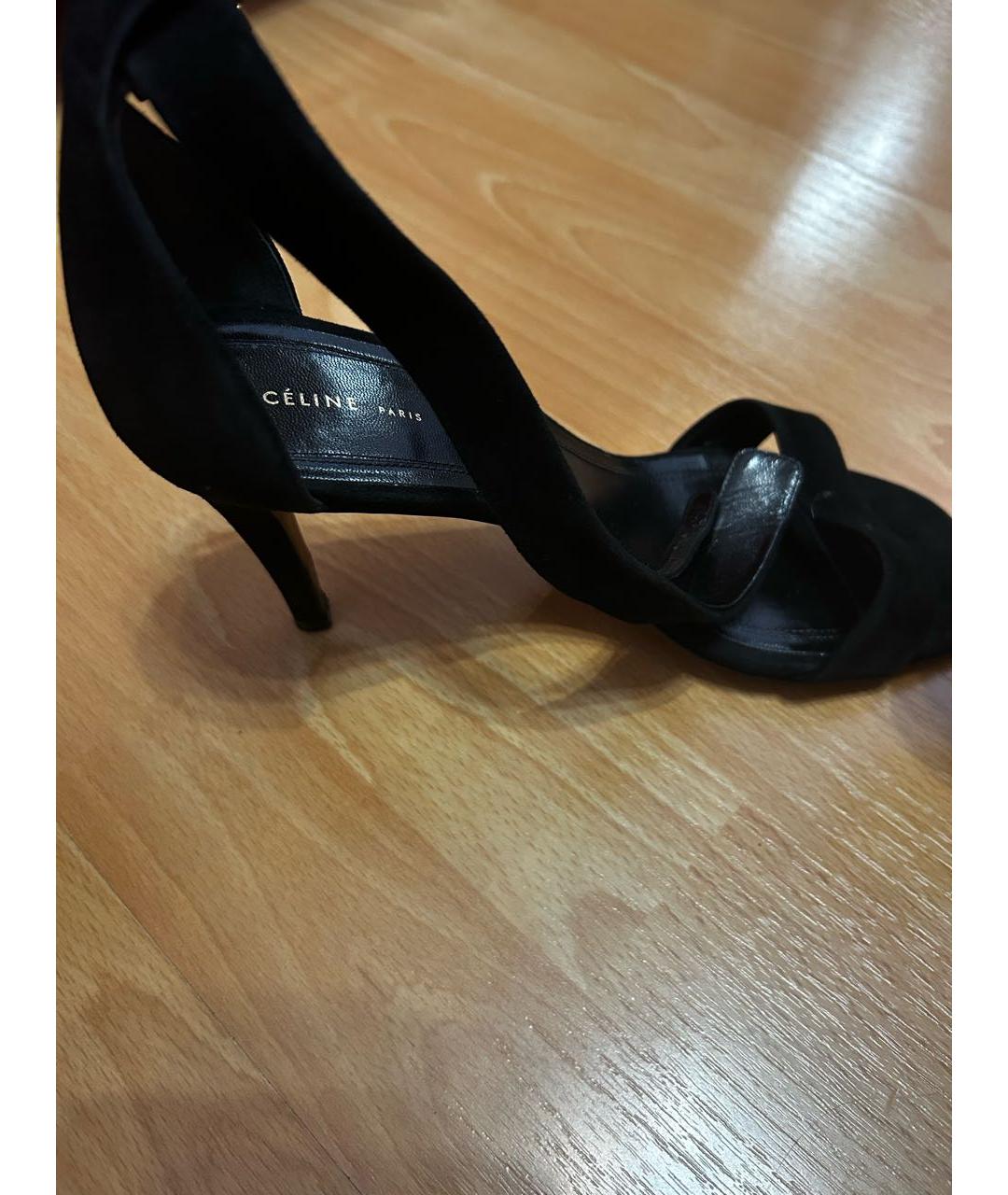 CELINE Черные замшевые босоножки, фото 2