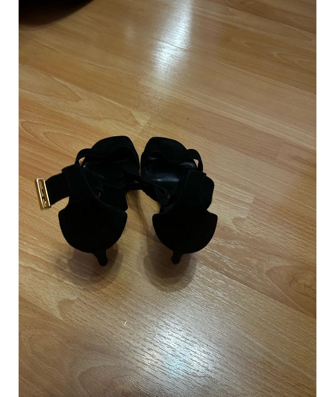 CELINE Черные замшевые босоножки, фото 4