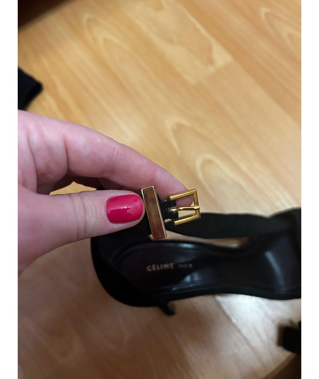 CELINE Черные замшевые босоножки, фото 5