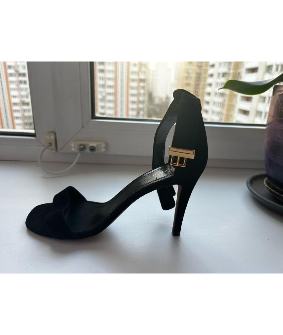 CELINE Черные замшевые босоножки, фото 7