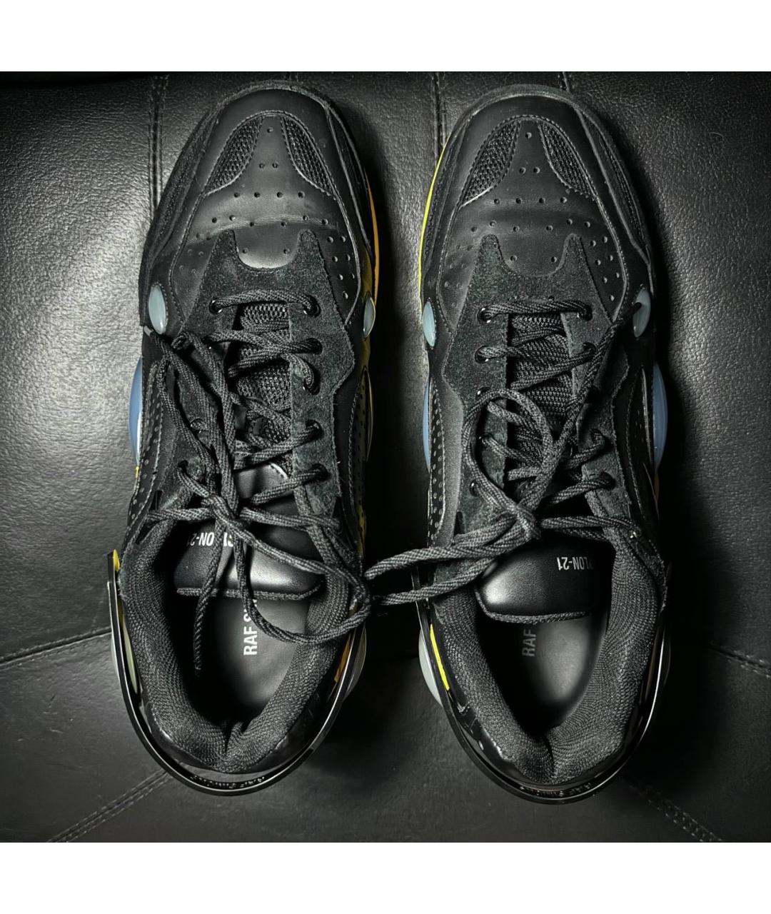 RAF SIMONS Черные текстильные низкие кроссовки / кеды, фото 7
