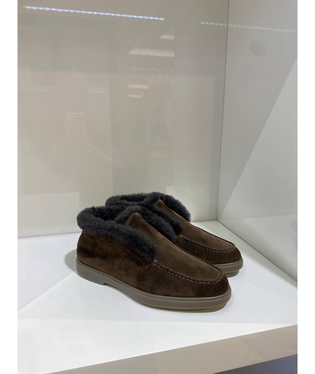 SANTONI Коричневые замшевые лоферы, фото 4