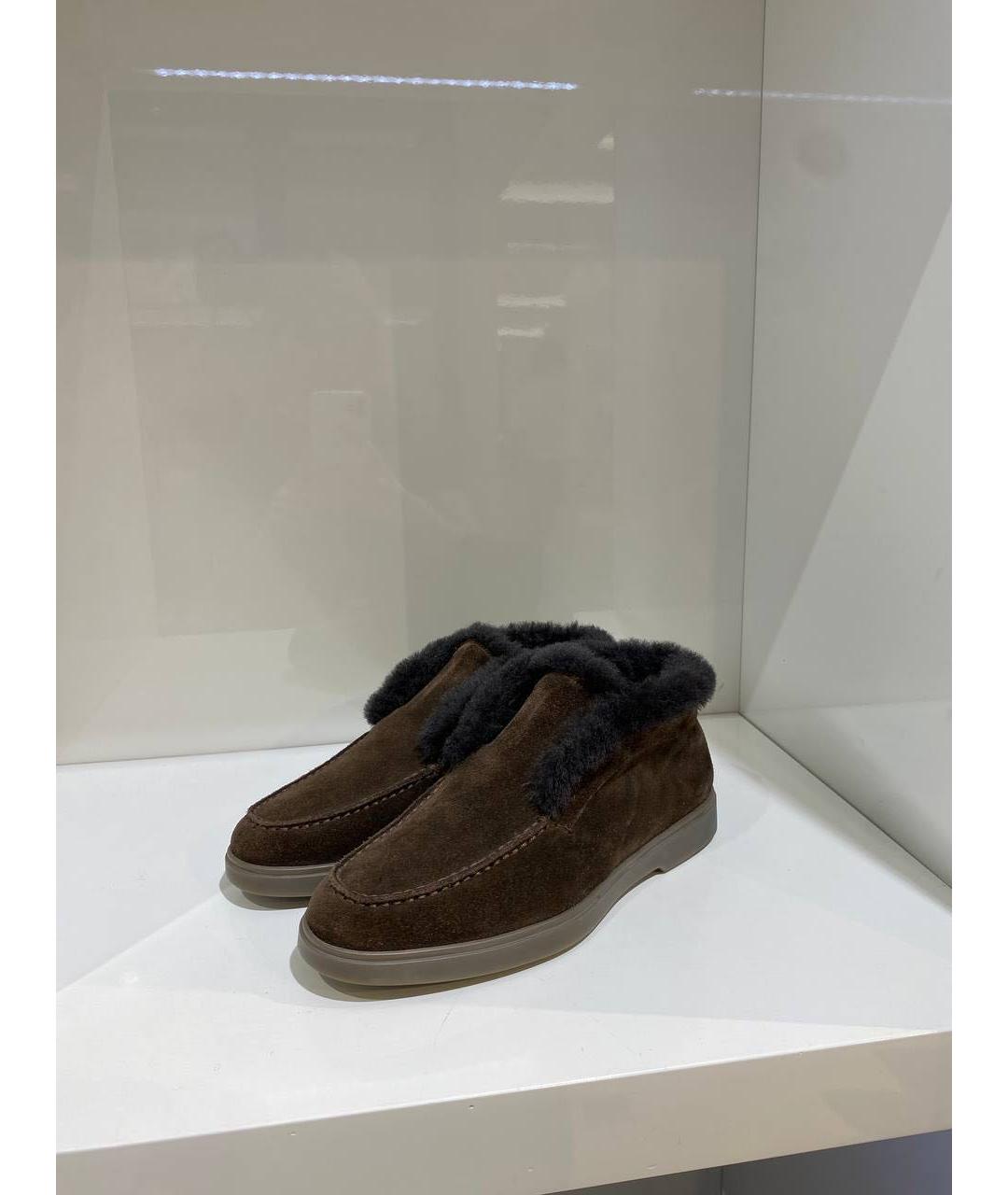 SANTONI Коричневые замшевые лоферы, фото 2