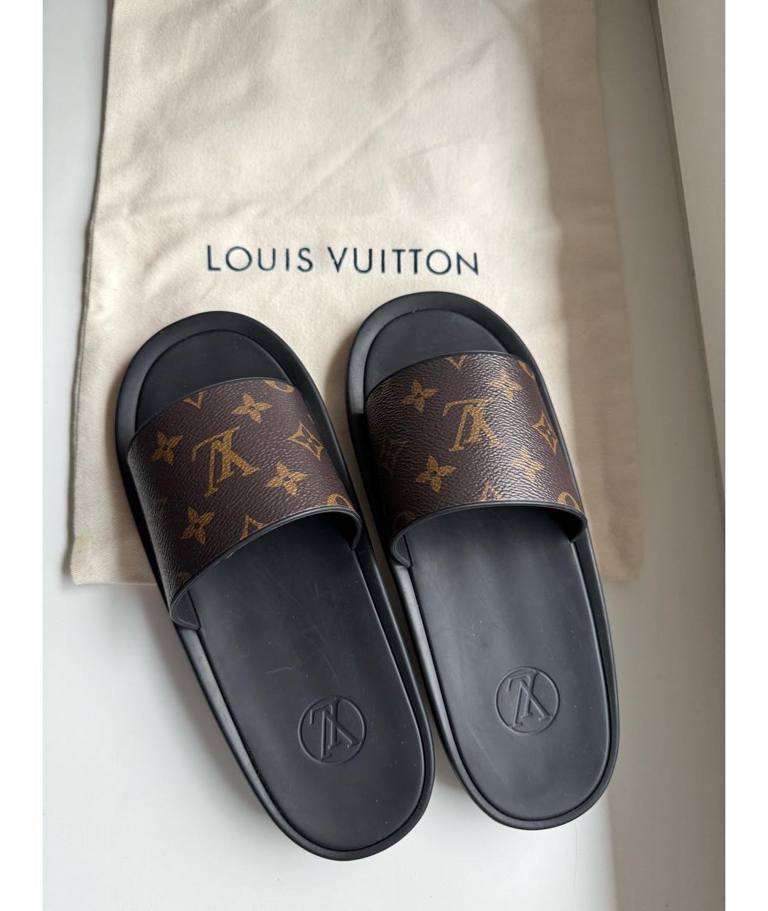 LOUIS VUITTON Коричневые шлепанцы, фото 5