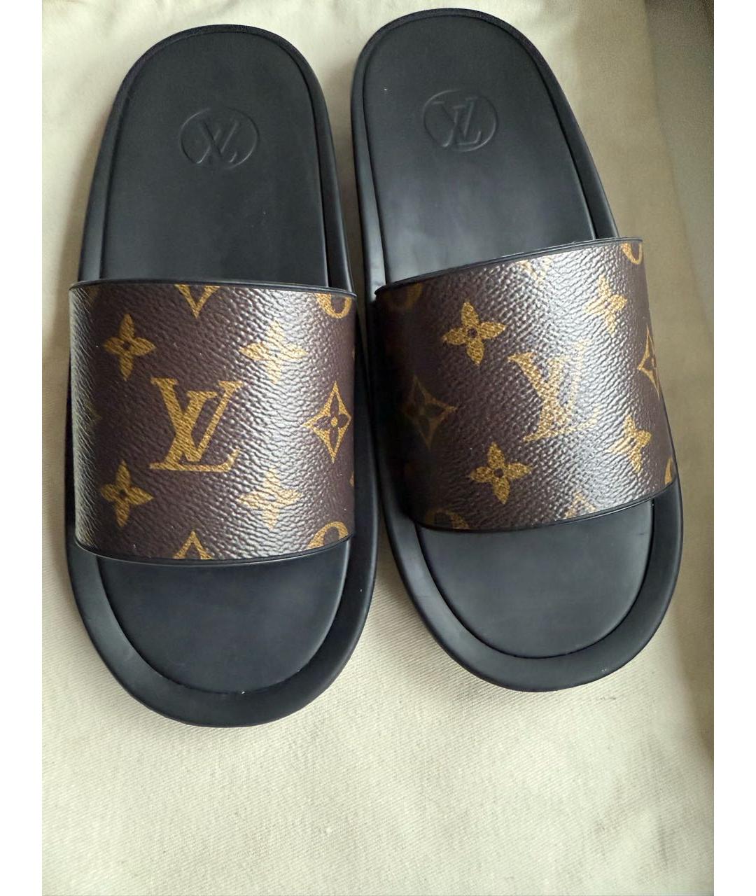 LOUIS VUITTON Коричневые шлепанцы, фото 3