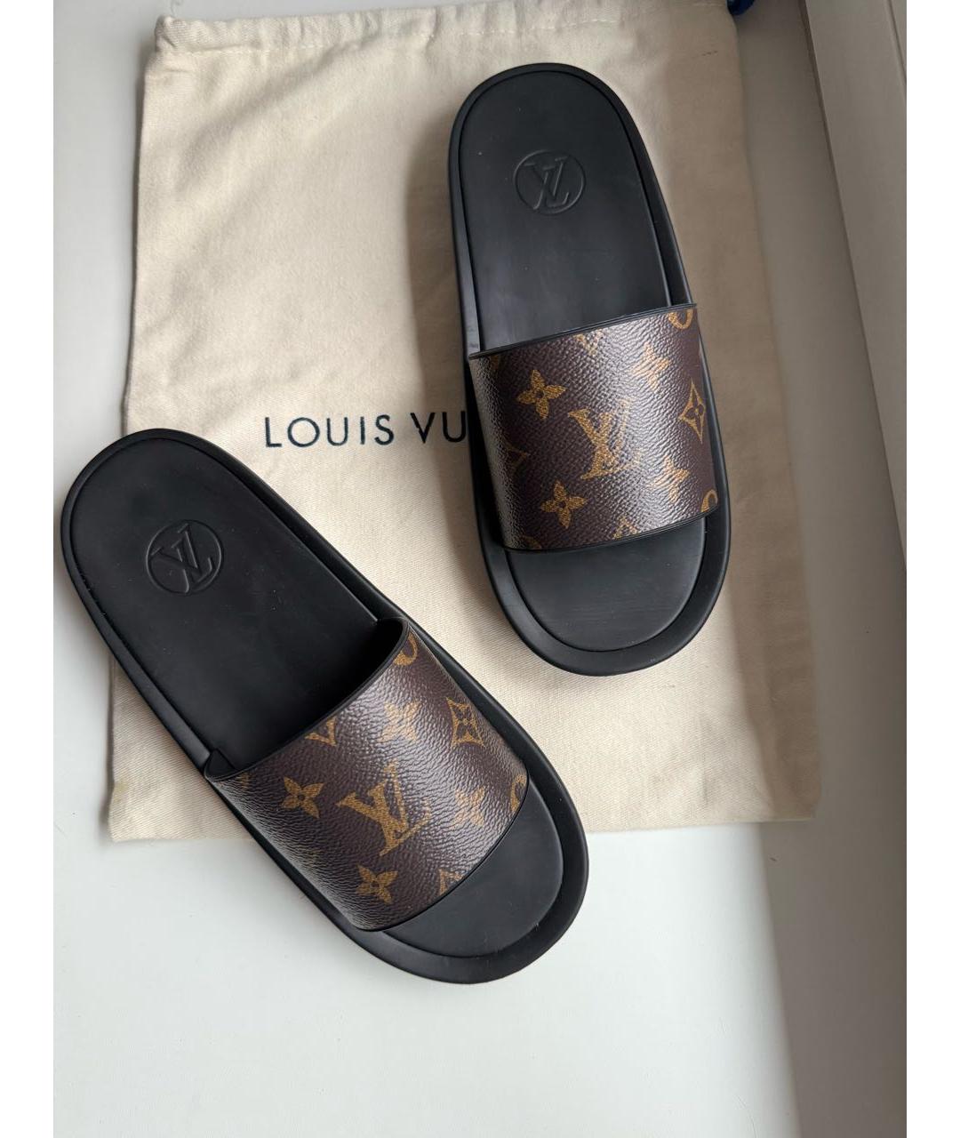 LOUIS VUITTON Коричневые шлепанцы, фото 2