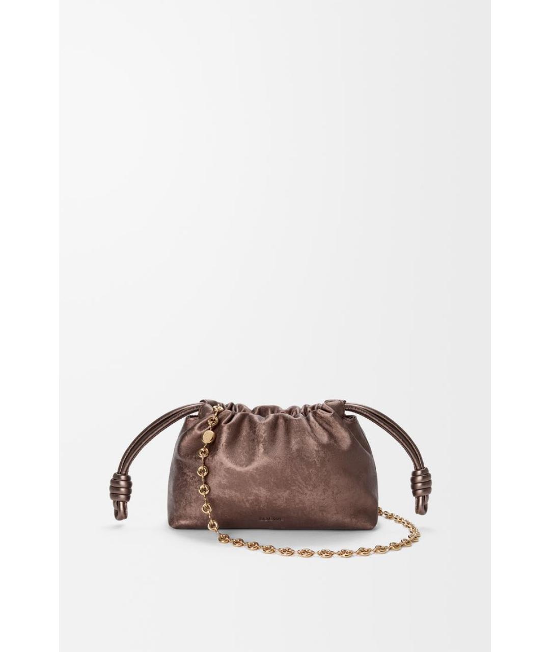 LOEWE Коричневая кожаная сумка через плечо, фото 6