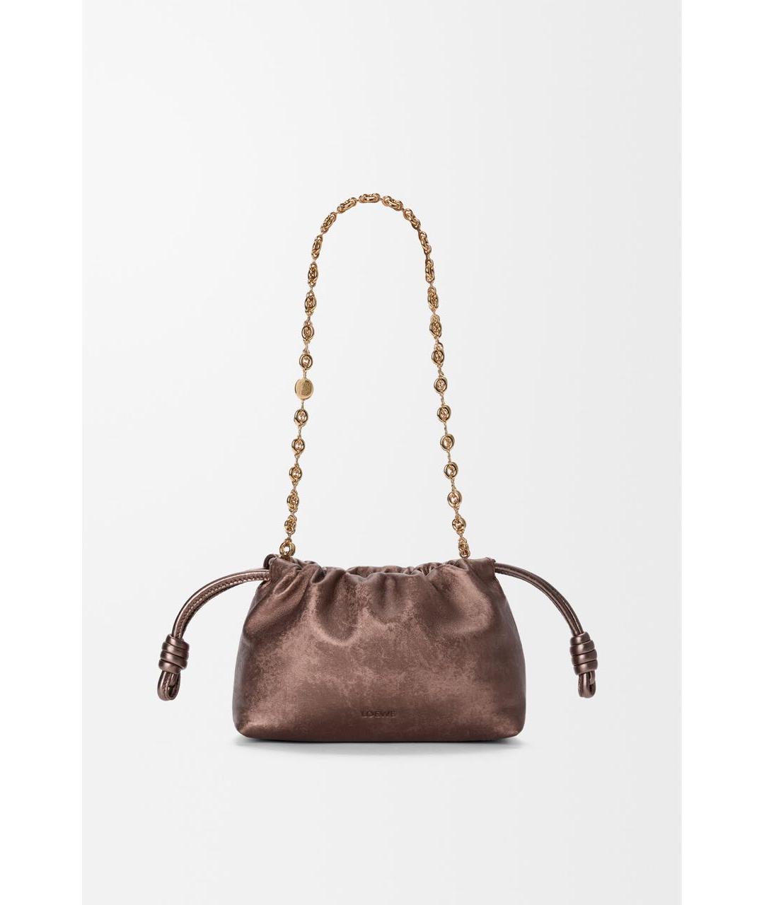 LOEWE Коричневая кожаная сумка через плечо, фото 5