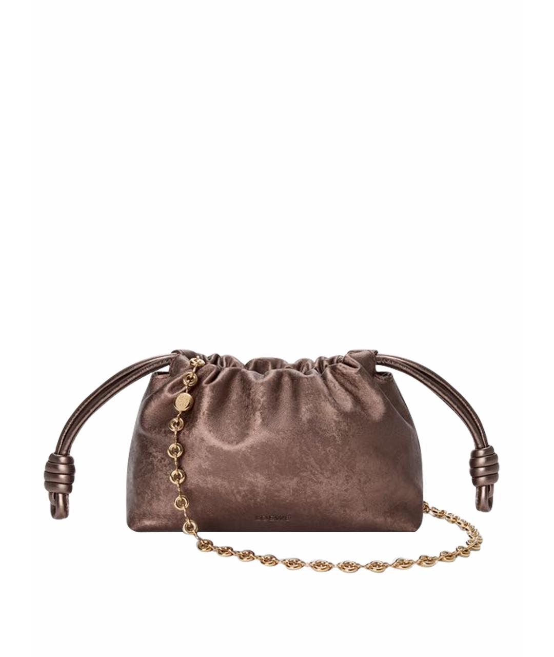 LOEWE Коричневая кожаная сумка через плечо, фото 1