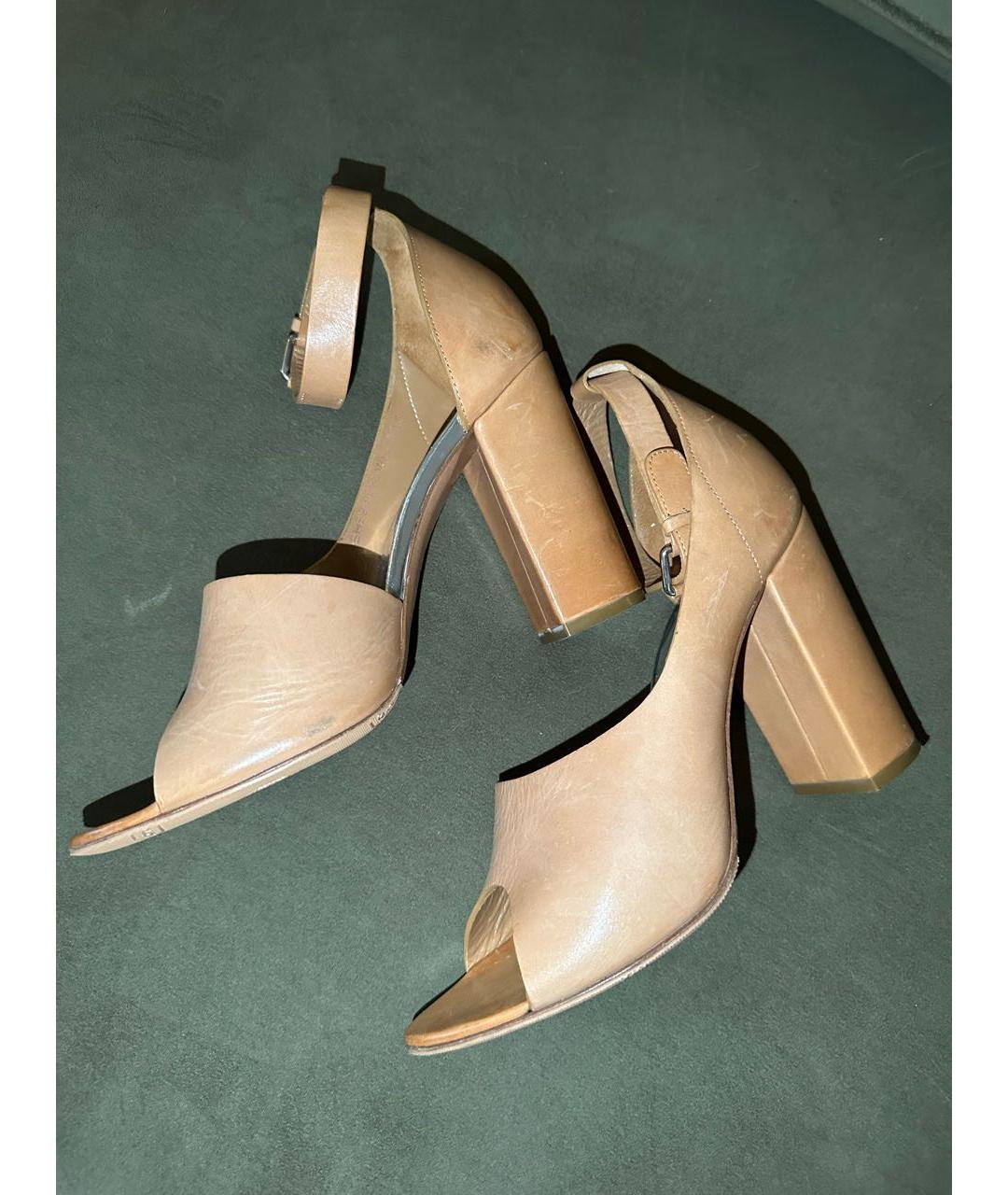 3.1 PHILLIP LIM Бежевые кожаные босоножки, фото 4