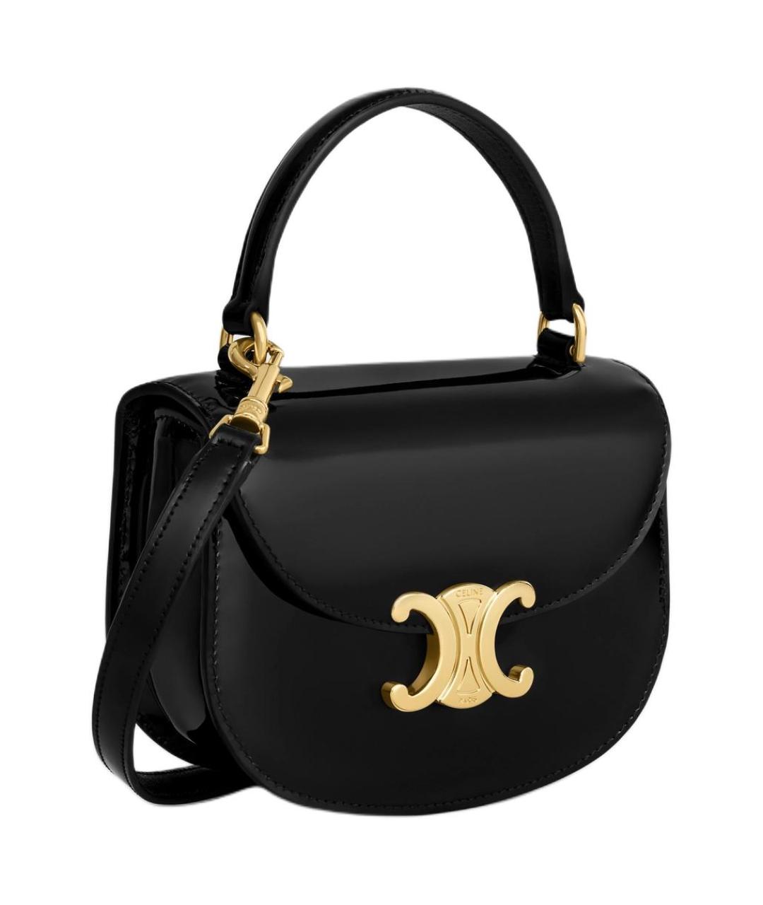 CELINE Черная кожаная сумка через плечо, фото 2