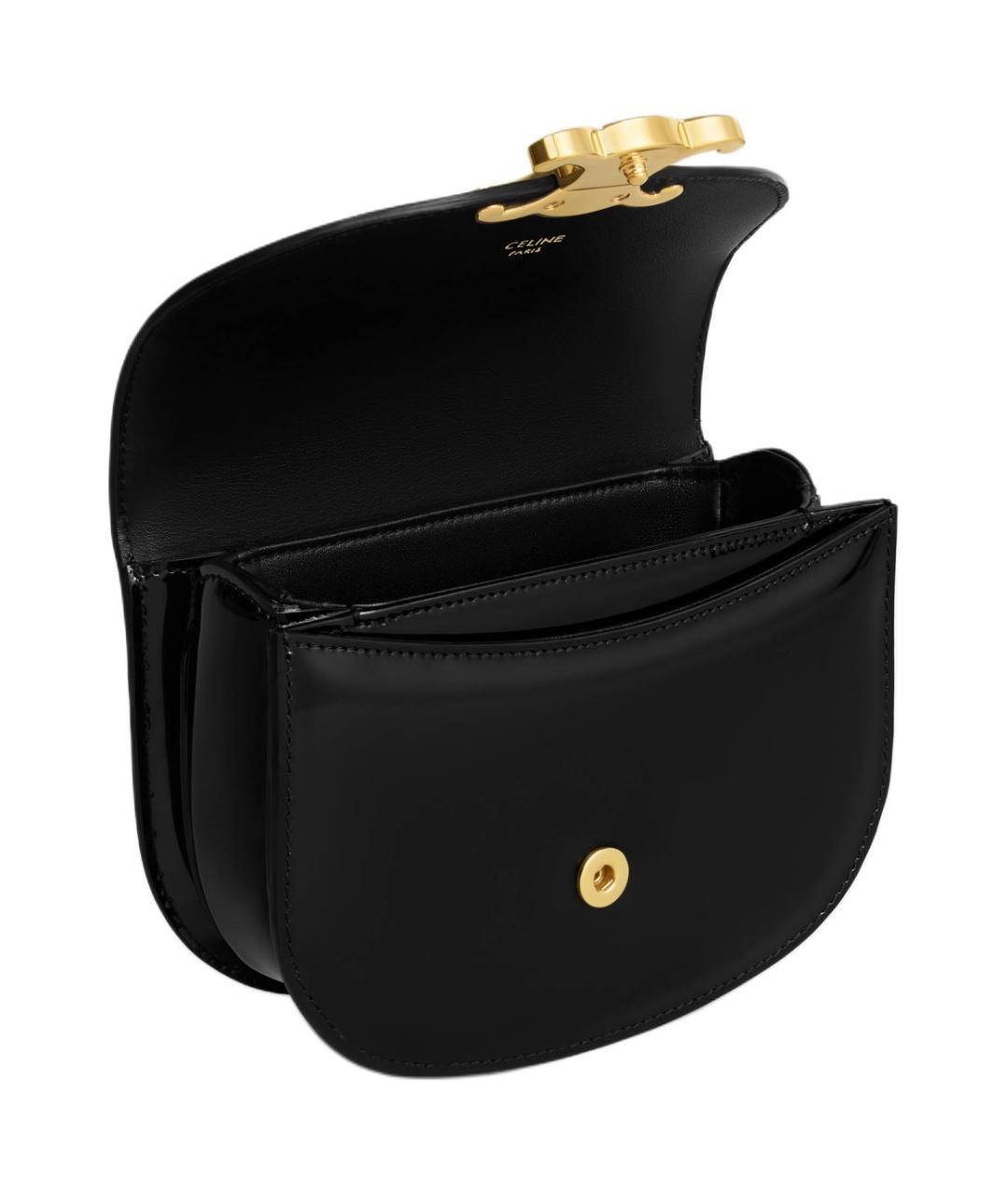 CELINE Черная кожаная сумка через плечо, фото 3