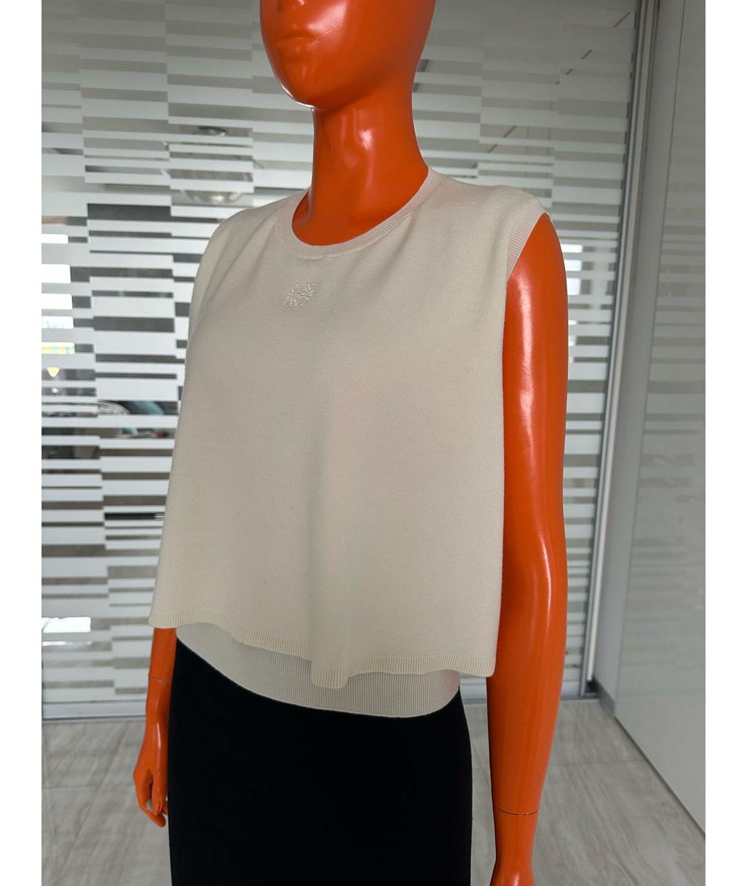 LOEWE Белая кашемировая майка, фото 6