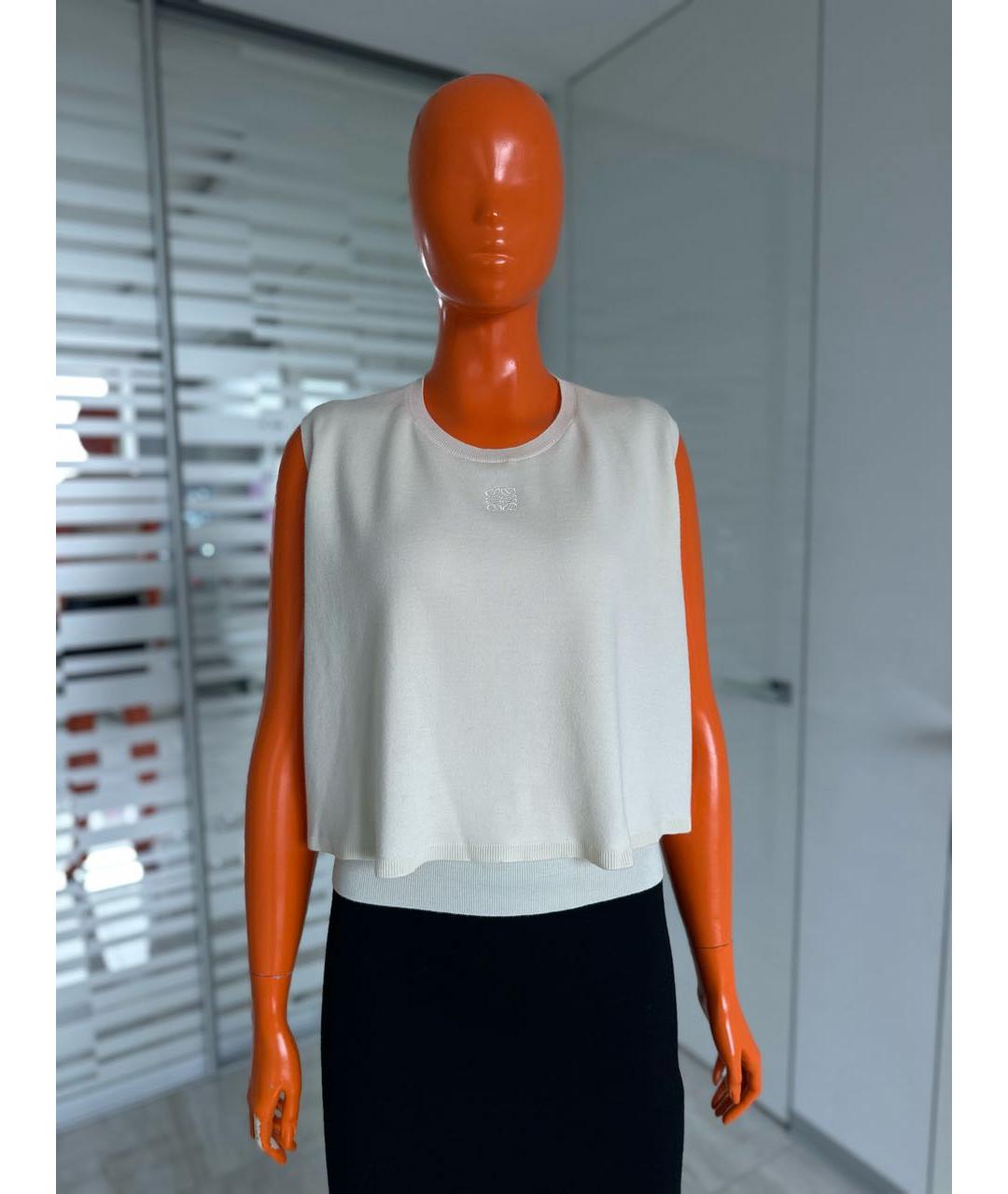 LOEWE Белая кашемировая майка, фото 8