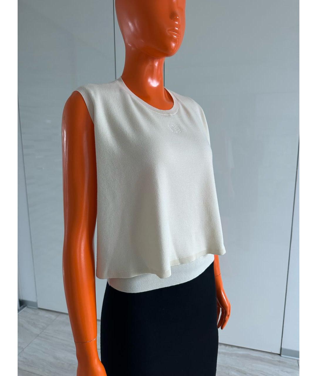 LOEWE Белая кашемировая майка, фото 5