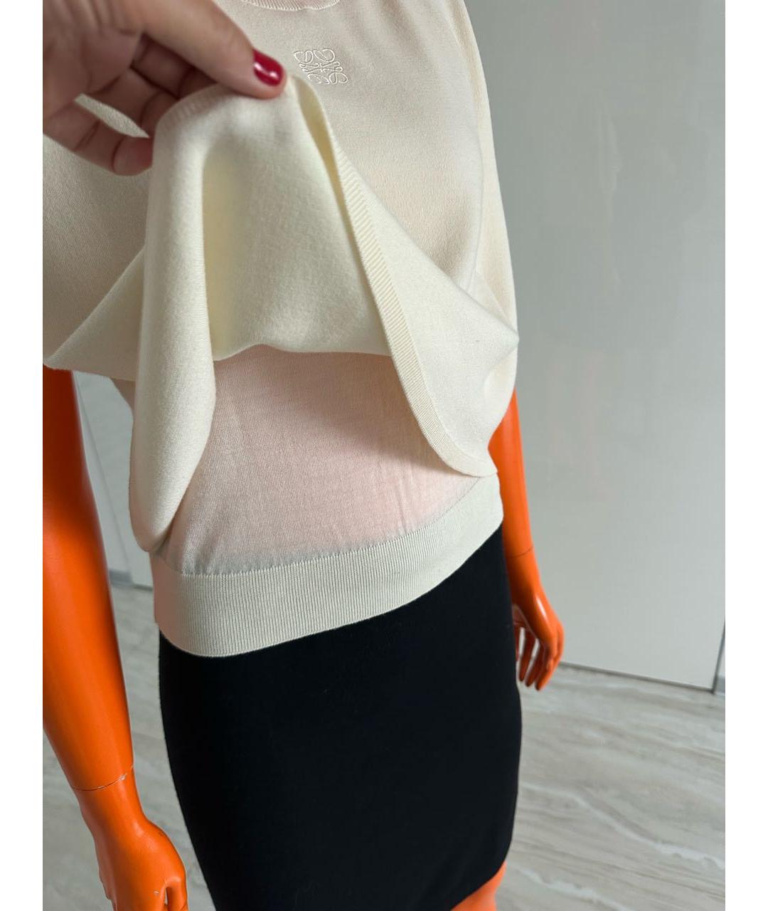 LOEWE Белая кашемировая майка, фото 4