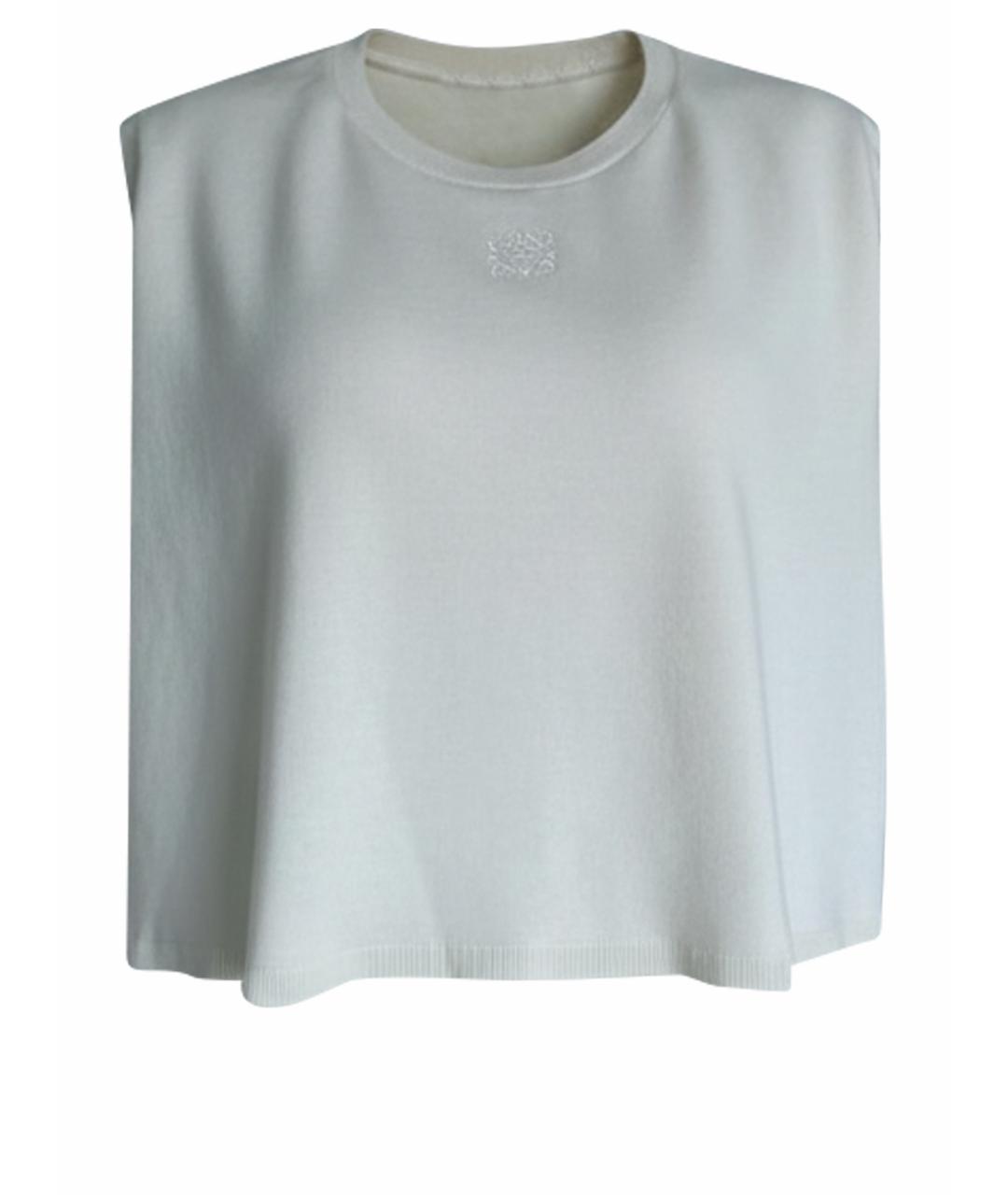 LOEWE Белая кашемировая майка, фото 1