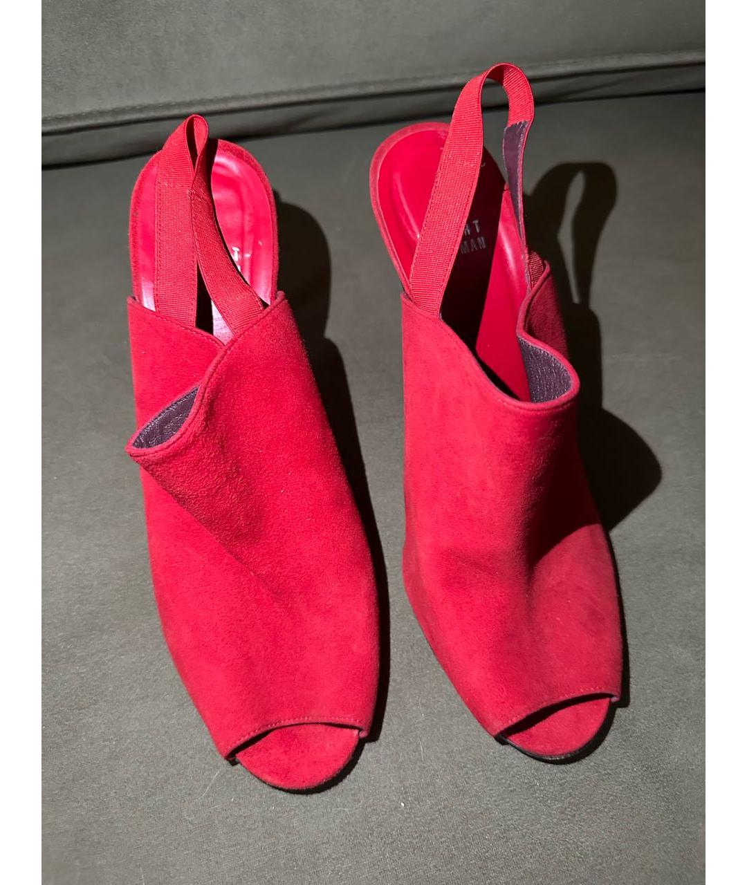 STUART WEITZMAN Красные замшевые босоножки, фото 2