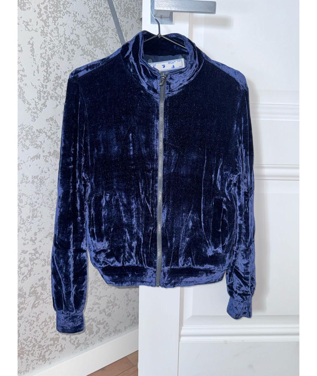 OFF-WHITE Темно-синий бархатный спортивные костюмы, фото 9