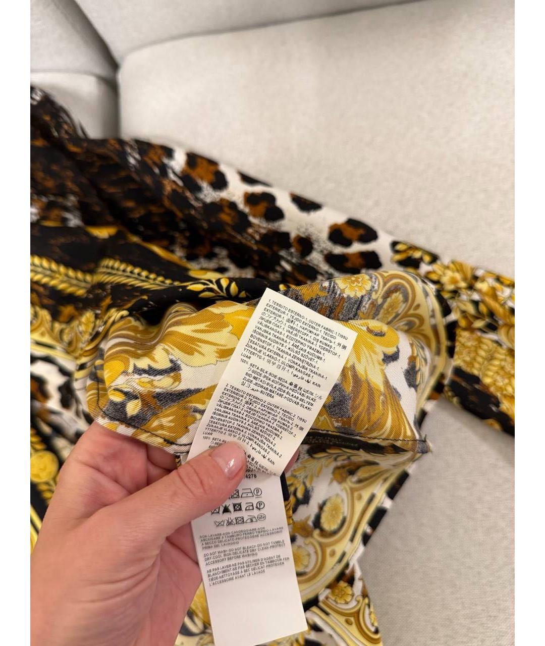 VERSACE Мульти шелковая блузы, фото 5