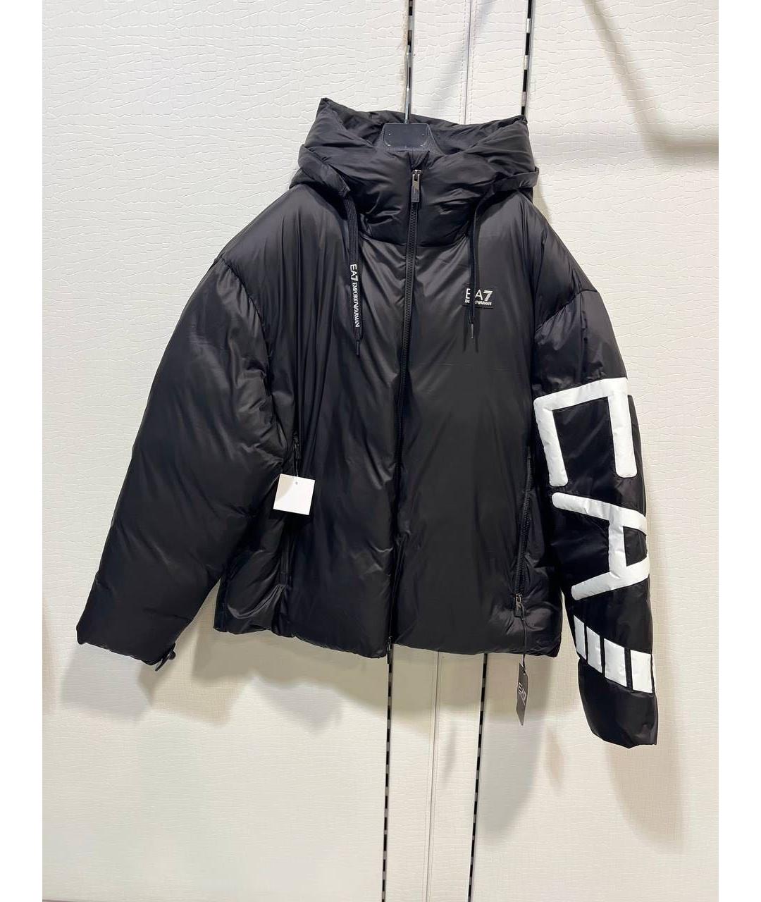EA7 Черная полиэстеровая куртка, фото 6
