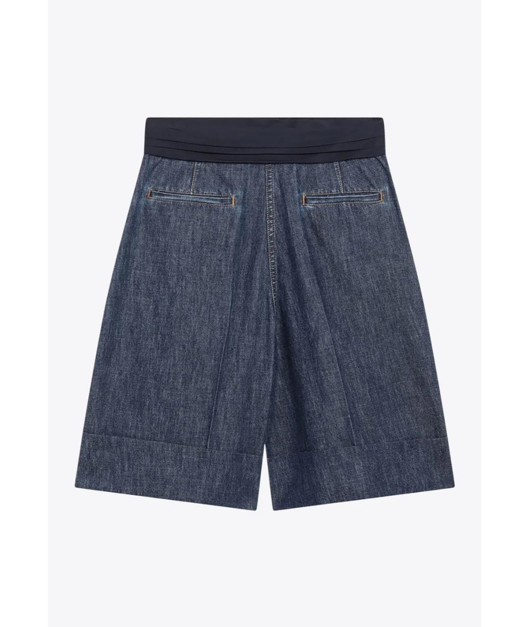 VALENTINO Синие шелковые шорты, фото 2