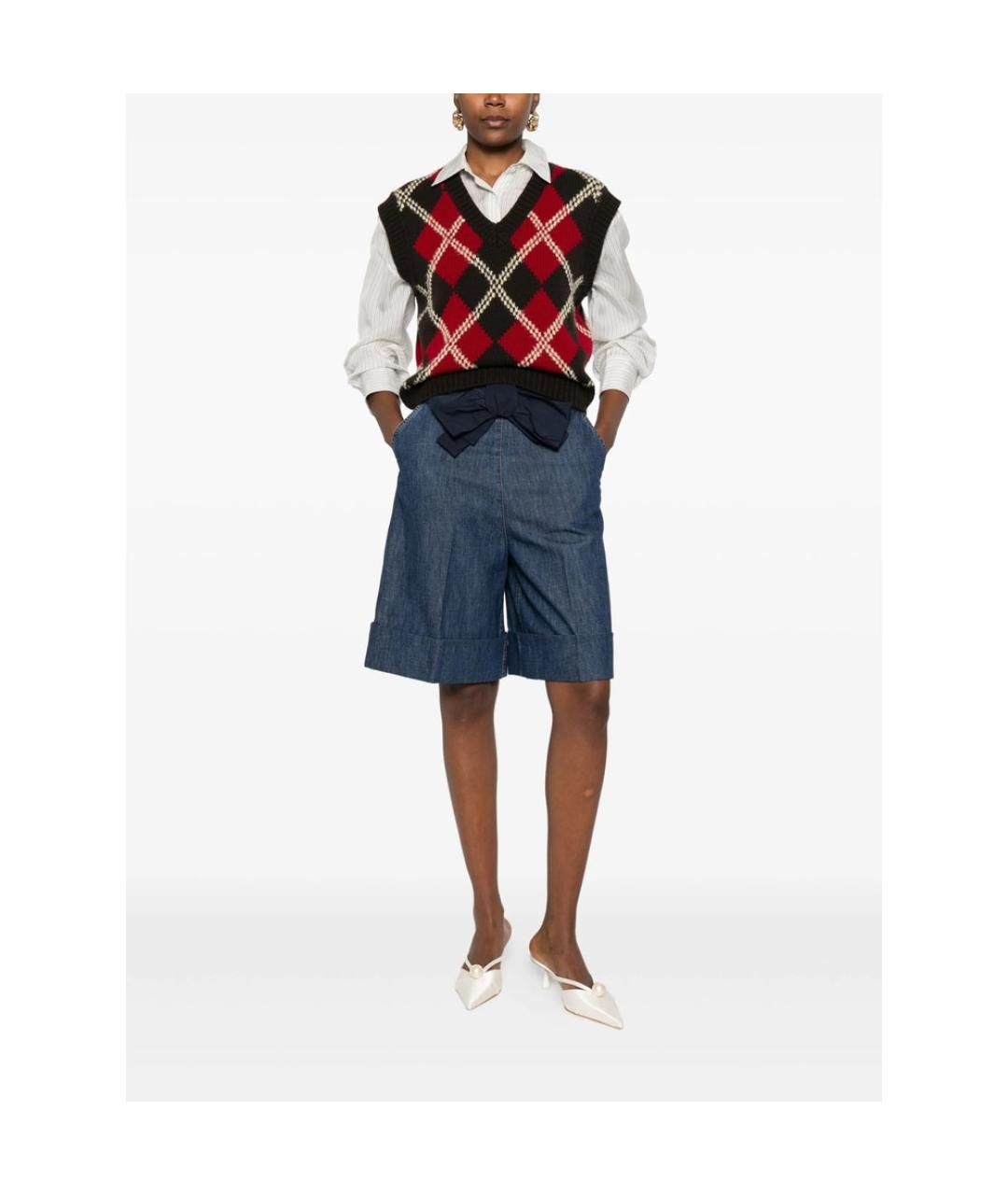 VALENTINO Синие шелковые шорты, фото 3