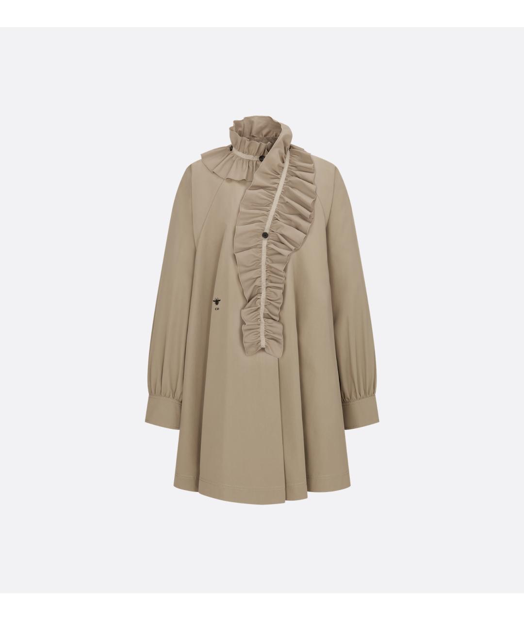 CHRISTIAN DIOR Бежевый хлопковый тренч/плащ, фото 4