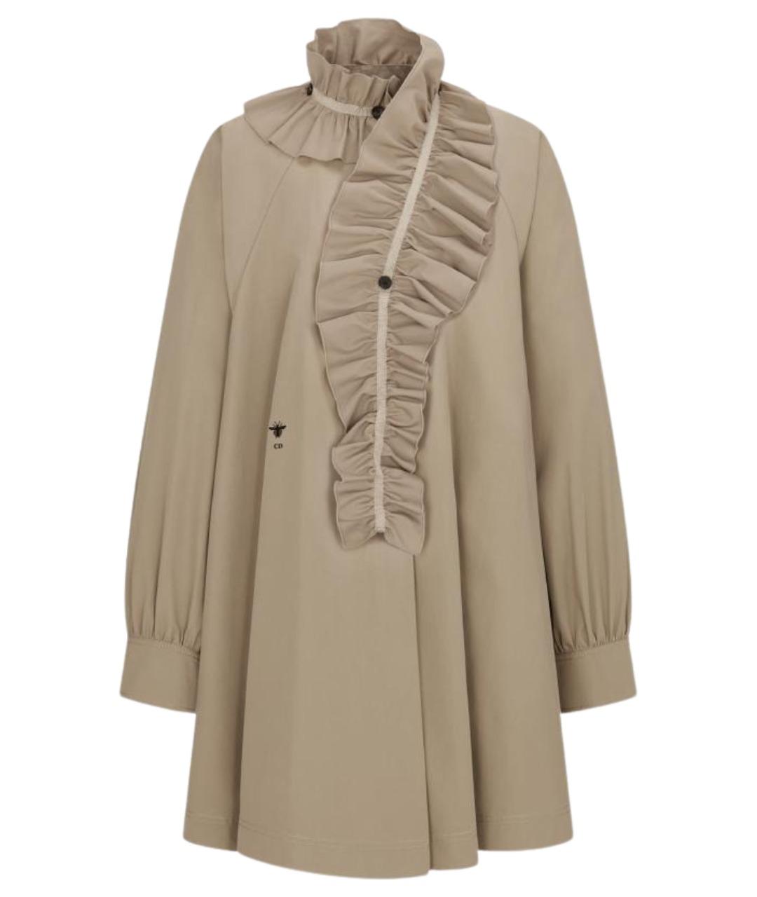 CHRISTIAN DIOR Бежевый хлопковый тренч/плащ, фото 1