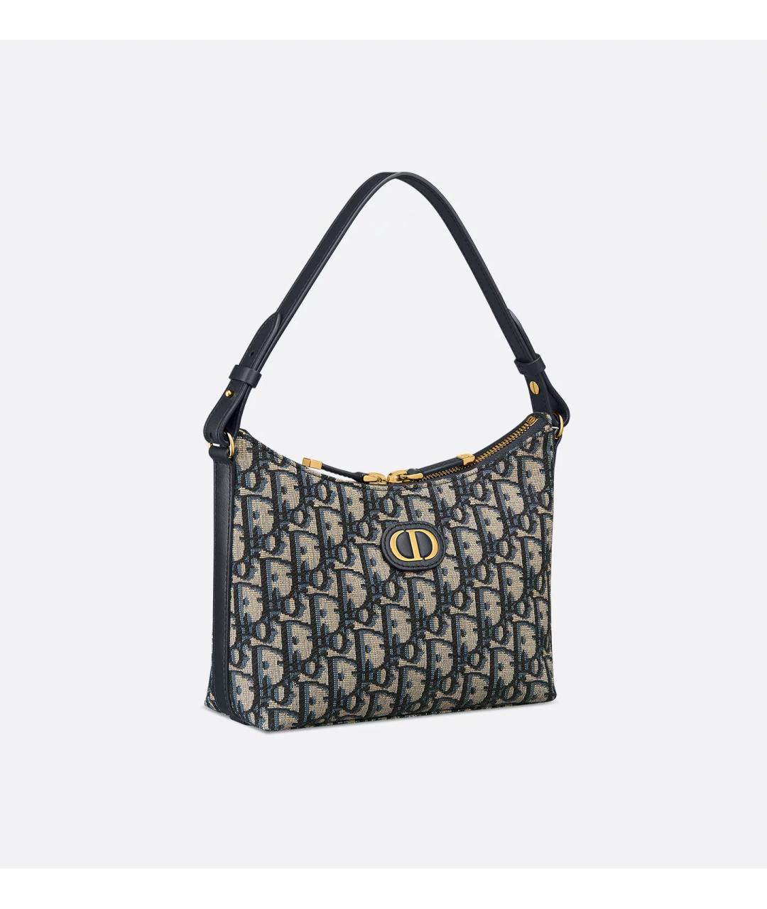 CHRISTIAN DIOR Синяя тканевая сумка тоут, фото 2