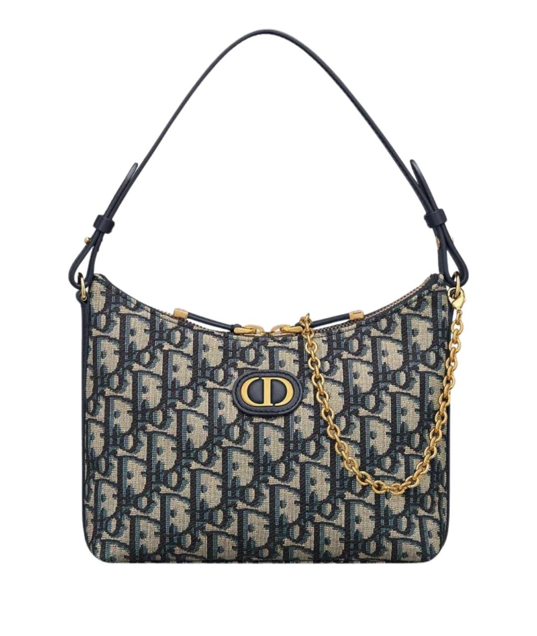 CHRISTIAN DIOR Синяя тканевая сумка тоут, фото 1