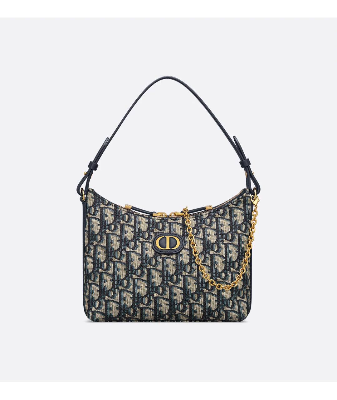 CHRISTIAN DIOR Синяя тканевая сумка тоут, фото 7